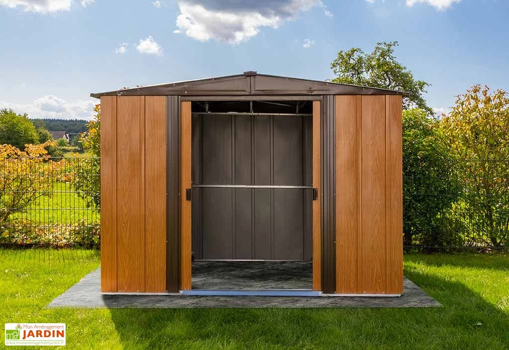 Abri De Jardin En Acier Galvanisé Imitation Bois 4 M² 5 Abri De Jardin En Acier Galvanisé Imitation Bois 4 M² – Image 3