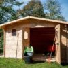 Abri De Jardin En Bois Douglas 28 Mm – 13,37 M² : 3,51 X 3,81 M -Solid || Axi || EXIT TOYS Soldes Boutique cabane jardin bois douglas 28mm 13m2 dommar habrita