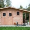 Abri De Jardin En Bois Douglas 28 Mm + Bûcher – 17,20 M² : 3,51 X 4,90 M -Solid || Axi || EXIT TOYS Soldes Boutique cabanon jardin bois douglas bucher 28mm 17m2 dommar habrita
