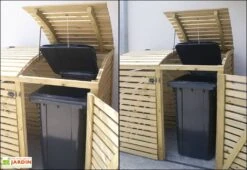 Cache-Poubelle Double En Pin Autoclave Swing D (88x145x137cm) -Solid || Axi || EXIT TOYS Soldes Boutique cache poubelle bois autoclave 1 place 1