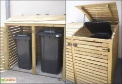 Cache-Poubelle Double En Pin Autoclave Swing D (88x145x137cm) -Solid || Axi || EXIT TOYS Soldes Boutique cache poubelle bois autoclave 2 places