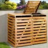Cache-poubelle Double En Bois De Pin Traité 92 X 148 X 122 Cm -Solid || Axi || EXIT TOYS Soldes Boutique cache poubelle double bois pin miel