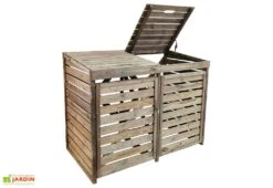 Cache Poubelle Double Bois Traité L.171,5 X H.134,7 Cm – New Chester