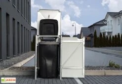 Cache-poubelle Simple En Acier Et Composite Aluminium 69 X 80 X 115 Cm -Solid || Axi || EXIT TOYS Soldes Boutique cache poubelle ouvert 240l noir