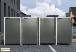 Cache-poubelles En Acier Et Composite Aluminium 278 X 80 X 115 Cm