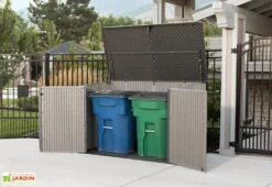 Lifetime Coffre De Rangement Extérieur En Résine Effet Bois - 2407 L -Solid || Axi || EXIT TOYS Soldes Boutique cache poubelle resine lifetime