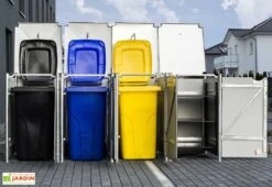 Cache-poubelles En Acier Et Composite Aluminium 241 X 63 X 115 Cm -Solid || Axi || EXIT TOYS Soldes Boutique cache poubelles metal ouvert