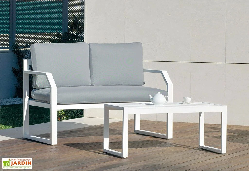 Hevea Salon De Jardin En Aluminium Blanc Genova – 4 Places 4 Hevea Salon De Jardin En Aluminium Blanc Genova – 4 Places – Image 2