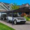 Carport Arcadia 10,7 X 3,59 M Gris | Palram - Canopia -Solid || Axi || EXIT TOYS Soldes Boutique carport aluminium polycarbonate palram arcadia 10600