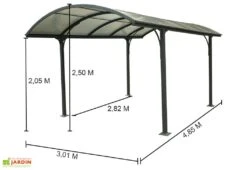 Carport Design En Aluminium à Toit Rond En Polycarbonate 305x485x250 -Solid || Axi || EXIT TOYS Soldes Boutique carport aluminium polycarnate toit rond 305x485cm