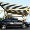 Carport Bois 2 Voitures – 5,86 X 3,90 M (monopente Sans Couverture) -Solid || Axi || EXIT TOYS Soldes Boutique carport bois 390x586cm habrita