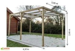 Carport En Bois Traité Autoclave Avec Couverture En PVC 15 M² -Solid || Axi || EXIT TOYS Soldes Boutique carport bois autoclave avec couverture 15 m2