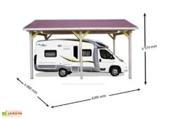 Carport Bois Contrecollé Double Pente 30° 3,5x6m Spécial Camping-Car -Solid || Axi || EXIT TOYS Soldes Boutique carport bois camping car double pente