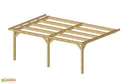 Carport Adossé En Bois Douglas Sans Couverture -Solid || Axi || EXIT TOYS Soldes Boutique carport bois modelisation