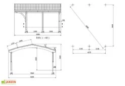 Carport Double En Épicéa Traité Et Lamellé Collé 609x605x339cm Nevada -Solid || Axi || EXIT TOYS Soldes Boutique carport bois nevada