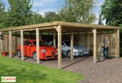 Carport Bois Optima Duo 2 Voitures (Plusieurs Tailles) -Solid || Axi || EXIT TOYS Soldes Boutique carport bois optima duo 3