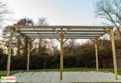 Carport En Bois Traité Autoclave Avec Couverture En PVC 15 M² -Solid || Axi || EXIT TOYS Soldes Boutique carport bois pin traite couverture pvc 15m 2