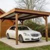 Carport En Bois Traité Haute Température 4,5 X 3 M Thones + Bac Acier -Solid || Axi || EXIT TOYS Soldes Boutique carport bois traite haute temperature tonnelle bac acier 5m