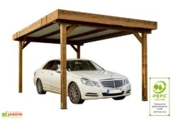 Carport En Bois Traité Haute Température 4,5 X 3 M Thones + Bac Acier -Solid || Axi || EXIT TOYS Soldes Boutique carport bois traite haute temperature tonnelle bac acier 5m 3
