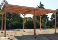 Carport Pour Camping-car En Bois Douglas Sans Couverture