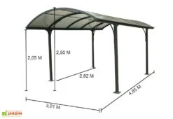 Carport Design Aluminium Toit Rond Polycarbonate 4,85 X 3 M Vis. Inox -Solid || Axi || EXIT TOYS Soldes Boutique carport design aluminium toit rond polycarbonate visserie inox 5m