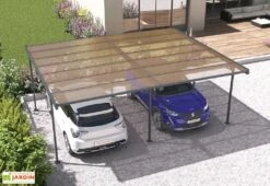 Carport Double En Aluminium Et Polycarbonate Mistral 30 M² -Solid || Axi || EXIT TOYS Soldes Boutique carport double aluminium polycarbonate mistral 30m