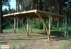 Carport Double En Bois D’Épicéa Traité Et Fibre De Verre Capri 30 M² -Solid || Axi || EXIT TOYS Soldes Boutique carport double bois epicea traite fibre verre capri 30 m 1