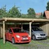 Carport Double En Bois De Pin Traité Et Toit Acier Galvanisé – 30,87 M² -Solid || Axi || EXIT TOYS Soldes Boutique carport double bois toit acier 30m2