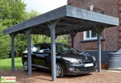Carport En Bois Braité 1 Voiture 13,3 M² - Louison