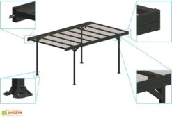 Carport En Métal Aluminium, Acier Et Polycarbonate 5 X 3 M - Mistral -Solid || Axi || EXIT TOYS Soldes Boutique carport metal toit plat aluminium polycarbonate 3