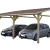 Carport Mural En Bois D’Épicéa Traité 22 M² -Solid || Axi || EXIT TOYS Soldes Boutique carport mural bois epicea traite 22 m