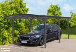 Carport Simple En Aluminium Et Polycarbonate Anthracite - 15,15 M²