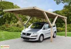 Carport Simple En Bois De Pin Traité Sans Couverture – 18,48 M²