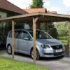 Carport Simple En Bois De Pin Traité Et PVC 606 T1 - 15 M² -Solid || Axi || EXIT TOYS Soldes Boutique carport simple bois pvc weka