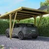 Carport En Bois De Pin Traité Autoclave 16,5 M² - Victor Modern -Solid || Axi || EXIT TOYS Soldes Boutique carport victor modern dans jardin