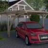 Carport Simple En Bois De Pin Traité Et PVC Avec Arc 606 A T1 - 15 M² -Solid || Axi || EXIT TOYS Soldes Boutique carport voiture bois arche weka