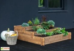 Carré Potager 3 étages En Bois Autoclave Brun – 120 X 120 X 40 Cm -Solid || Axi || EXIT TOYS Soldes Boutique carre potager bois 1