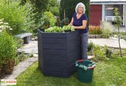 Garantia Carré Potager Empilable En Polypropylène Ergo 110 Cm (Lot De 2) -Solid || Axi || EXIT TOYS Soldes Boutique carre potager ergo polypropylene garantia imitation bois 1