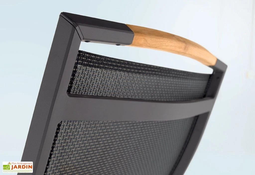 Chaise Jardin Catena Anthracite, Alu+Teck, Pliable 6 Positions (lot 6) 4 Chaise Jardin Catena Anthracite, Alu+Teck, Pliable 6 Positions (lot 6) – Image 2