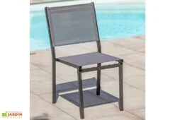 Chaise De Jardin Empilable En Aluminium Et Textilène Tolede Anthracite