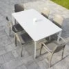 Salon De Jardin : 1 Table Aluminium 160 X 90 Cm + 4 Chaises + 2 Fauteuils – Hall -Solid || Axi || EXIT TOYS Soldes Boutique chaises jardin polypropylene blanc taupe