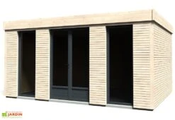 Chalet En Bois Habitable Isolé 90 Mm Double Vitrage Toit Plat 15 M² -Solid || Axi || EXIT TOYS Soldes Boutique chalet abri habitable bois decorhome 15m2 3