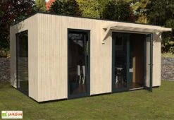 Studio De Jardin Modulable En Bois De Sapin Brut Como 19 M² -Solid || Axi || EXIT TOYS Soldes Boutique chalet en bois como 19m2 habitable 4