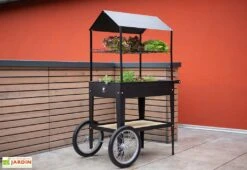Potager Sur Pieds Avec Roulettes Et Toit 75 X 65 X 150 Cm – Urban Expert -Solid || Axi || EXIT TOYS Soldes Boutique chariot potager pieds roulettes