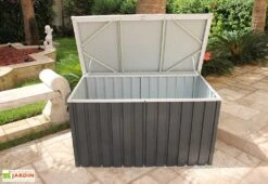 Coffre De Jardin En Métal Gris Anthracite Duramax - 174 X 73 X 73 Cm