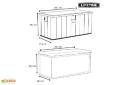 Coffre De Rangement En Lifetime En PEHD Imitation Bois 570 L -Solid || Axi || EXIT TOYS Soldes Boutique coffre rangement jardin lifetime pehd imitation bois 570l 11
