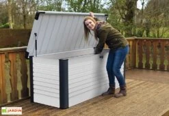 Coffre De Rangement Design En Métal PatioBox 135x78,5x72cm (4 Coloris) -Solid || Axi || EXIT TOYS Soldes Boutique coffre rangement jardin metal acier galvanise trimetals patiobox s 3 2