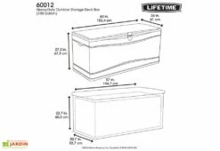 Coffre De Rangement Intérieur/Extérieur En Polyéthylène 492L Lifetime (152x61x67cm) -Solid || Axi || EXIT TOYS Soldes Boutique coffre resine lifetime 60012 7