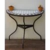 Console De Jardin Demi-Lune En Métal Et Mosaïque 45 X 90 Cm -Solid || Axi || EXIT TOYS Soldes Boutique console jardin demi lune metal mosaique 45x90 cm