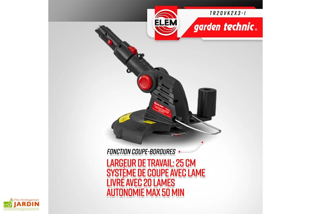Outil De Jardinage 3 En 1 : Taille-haies, élagueuse Et Coupe Bordures – 20 V 6 Outil De Jardinage 3 En 1 : Taille-haies, élagueuse Et Coupe Bordures – 20 V – Image 4